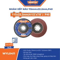 Nhám xếp nâu 115mmx22.2mm,P40-Wadfow-WYL0411