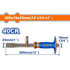 Mũi đục dẹp nguội 25x19x305mm-Wadfow WCC2312