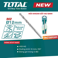 Mũi khoan sắt M2 12mm-TOTAL-TAC1201201