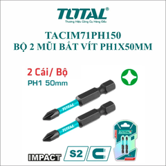 Bộ 2 mũi bắt vít PH1x50mm-TOTAL-TACIM71PH150