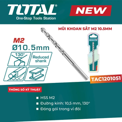 Mũi khoan sắt M2 10.5mm-TOTAL-TAC1201051