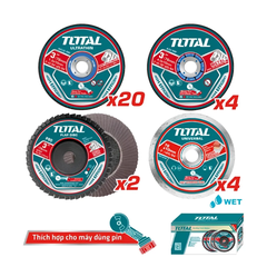 Bộ 30 đĩa cắt và mài 76mm-TOTAL-TAC97630