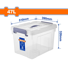 Hộp nhựa trữ kho trắng trong 47L-Wadfow WTB2350