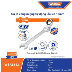 Cờ lê vòng miệng tự động lắc léo 13mm-Wadfow WSA6113