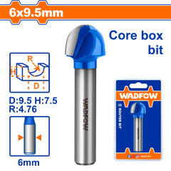 Mũi phay gỗ đầu tròn 6x6x9.5mm Wadfow  WRG8403