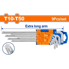 Bộ 9 chìa lục giác sao dài T10-T50-Wadfow WHK3292