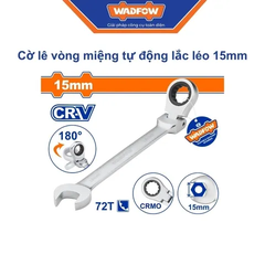 Cờ lê vòng miệng tự động lắc léo 15mm-Wadfow WSA6115