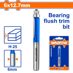 Mũi phay gỗ thẳng bi dưới 6x6x12.7mm Wadfow  WRG7404