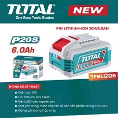 Pin Lithium-ion 20V/6.0Ah -TOTAL-TFBLI2126