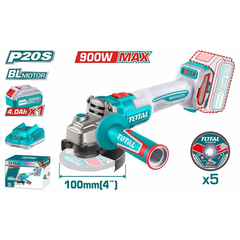 Máy mài góc không chổi than dùng pin 20V-TOTAL-TAGLI261021