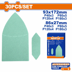 Bộ 30 giấy nhám 93*172mm, 86*27mm WADFOW WSD938630