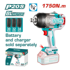 Máy siết buloong không chổi than dùng pin 20V (không kèm pin & sạc)-TOTAL-TIWLI201751