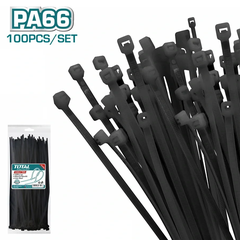 Bộ 100 dây rút nhựa đen 250x4.8mm -TOTAL-THTCTB25048