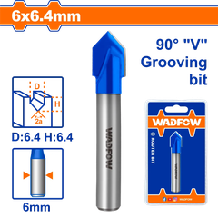 Mũi phay gỗ cắt rãnh V 6x6.4mm Wadfow  WRG2401