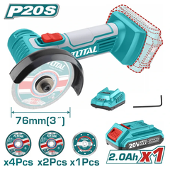 Máy cắt/mài mini dùng pin Lithium-Ion 20V-TOTAL-TAGLI76017