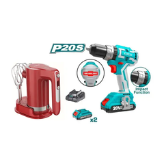 Bộ combo  máy trộn cầm tay KMMX006R  dùng pin và máy khoan búa không chổi than dùng pin Lithium-ion 20V TIDLI20608-TOTAL-TOSLI23062