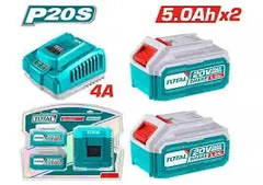Bộ 2 pin TFBLI20531 và 1 sạc TFCLI20411 dùng pin Lithium-Ion 20V-TOTAL-TFBCPK2513