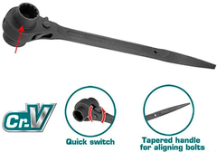 Cờ lê đuôi chuột tuýp đôi 19x21mm-TOTAL-THTRSW19211
