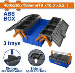 Hộp nhựa ABS đựng dụng cụ 3 khay-Wadfow WTB4303
