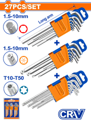 Bộ 27 chi tiết chìa lục giác-Wadfow WHK5203