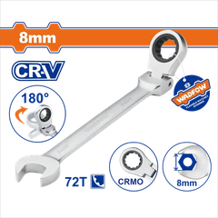 Cờ lê vòng miệng tự động lắc léo 8mm-Wadfow WSA6108