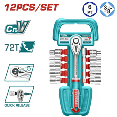 Bộ 12 đầu tuýp 3/8"-TOTAL-THT381121