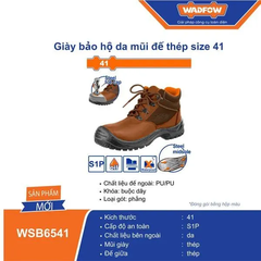 Giày bảo hộ da mũi đế thép size 41-Wadfow WSB6541