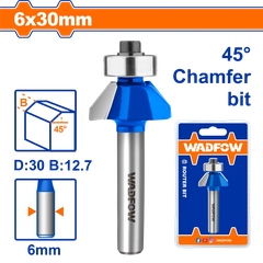 Mũi phay gỗ vát 45° 6x6x30mm Wadfow  WRG3404