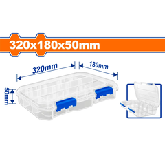 Hộp nhựa trong suốt chia 13 ngăn đựng linh kiện 320x180x50mm-Wadfow WTB8342