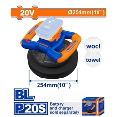 Máy đánh bóng dùng pin 20V-254mm (không chổi than) (không kèm pin, sạc) Wadfow  WHL35254