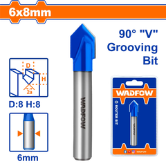 Mũi phay gỗ cắt rãnh V 6x6.8mm WADFOW WRG2402