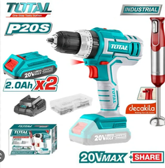 Bộ combo máy khoan búa TIDLI20031
dùng pin 20V và máy xay cầm tay
KMJB023R 
hiệu DECAKILA-TOTAL-TOSLI22112