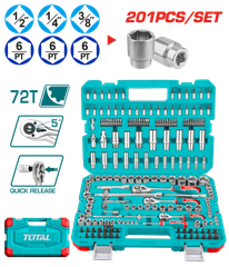 Bộ 201 đầu tuýp 1/4 inch, 3/8 inch  và 1/2 inch-TOTAL-THTS082016