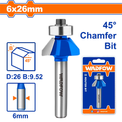 Mũi phay gỗ vát 45° 6x6x26mm WADFOW WRG3403