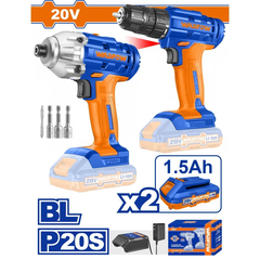 Bộ 2 combo Máy khoan và siết vít dùng pin 20V Wadfow  WCK2016