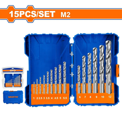 Bộ 15 mũi khoan kim loại HSS M2 WADFOW WTD6525