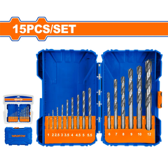 Bộ 15 mũi khoan kim loại HSS WADFOW WTD6515