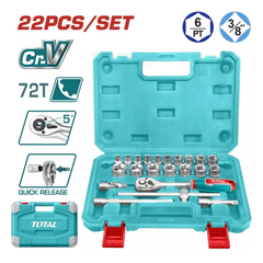 Bộ 22 đầu tuýp 3/8"-TOTAL-THT381221