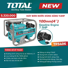 Máy bơm nước dùng xăng 7.5HP-TOTAL-TP3406