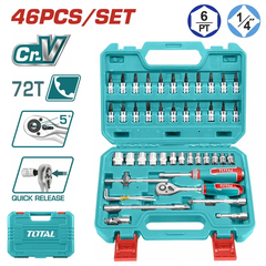 Bộ 46 đầu tuýp 1/4"-TOTAL-THT141462