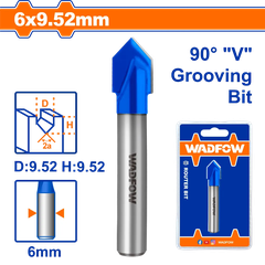 Mũi phay gỗ cắt rãnh V 6x9.5mm Wadfow  WRG2403