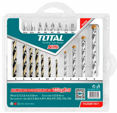 Bộ 19 mũi khoan kim loại, bê tông và mũi bắt vít -TOTAL-TACSDB1901