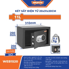 Két sắt điện tử 20x31x20cm-Wadfow-WEB1520