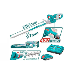 Máy cắt hàng rào không chổi than dùng 2 pin 20V -TOTAL-THTLI400282