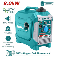Tổ máy phát điện  dùng xăng biến tần 2.0kW-TOTAL-TP523006