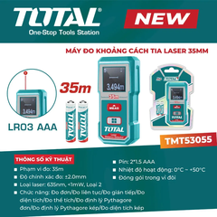 Máy đo khoảng cách tia laser 35mm-TOTAL-TMT53055