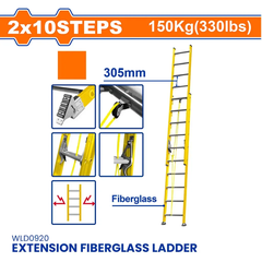 Thang xếp sợi thủy tinh kéo dài 2x10 bậc Wadfow WLD0920