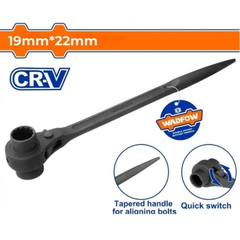 Cờ lê đuôi chuột tuýp đôi 19mm+22mm-Wadfow WSA7104