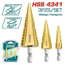 Bộ 3 mũi khoan bậc thang-TOTAL-TAC80402