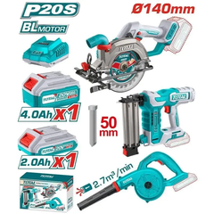 Bộ combo máy cưa đĩa tròn không chổi than TSLI1402 & máy thổi bụi TABLI20028 & máy bắn đinh TBNLI5005 dùng pin 20V-TOTAL-TOSLI240683
